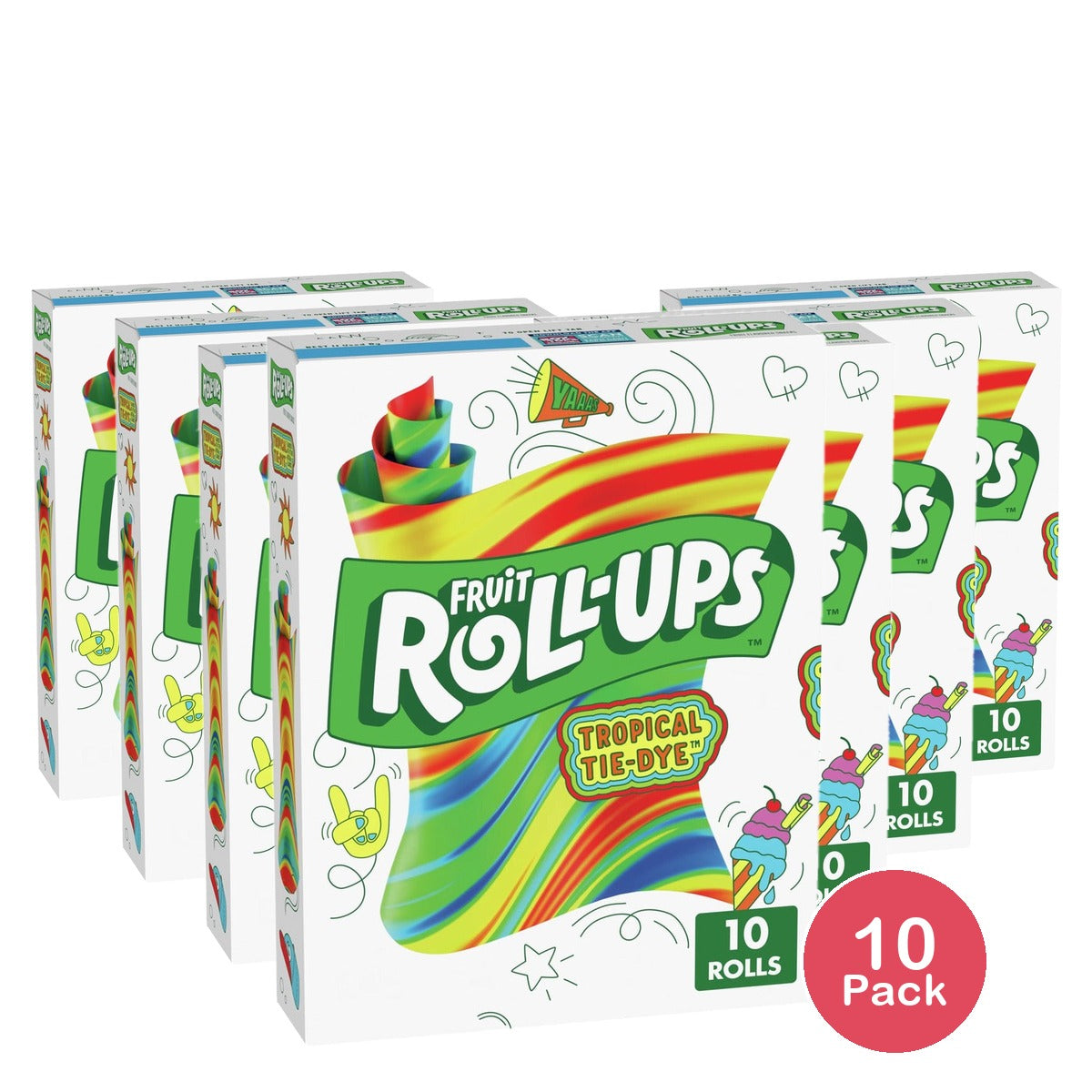 Fruit Roll-Ups Tropical Tie-Dye (Pack of 10)