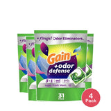 Gain Flings Odor Defense Laundry Detergent Pods - 23.84 oz (Pack of 4)