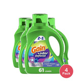 Gain +Odor Defense Liquid Laundry Detergent Super Fresh Blast Scent 88.0 fl oz (Pack of 4)