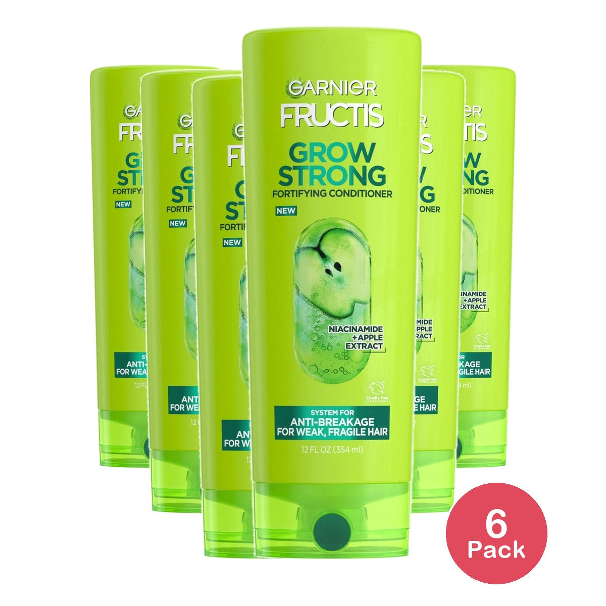 Garnier Fructis Grow Strong Fortifying Shine Enhancing Conditioner All Hair Type 12 OZ (Pack of 6)