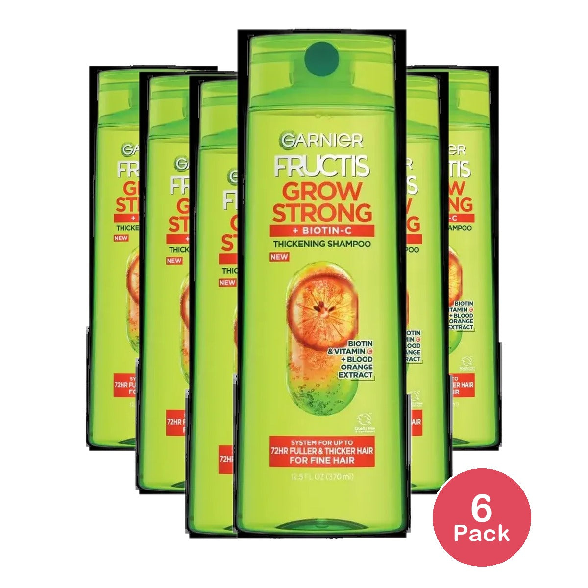 Garnier Fructis Grow Strong Shampoo 12.5 oz (Pack of 6)