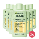 Garnier Fructis Hair Fillers Strength Repair Shampoo for Damaged Hair - 10.1 fl Oz (Pack of 12)