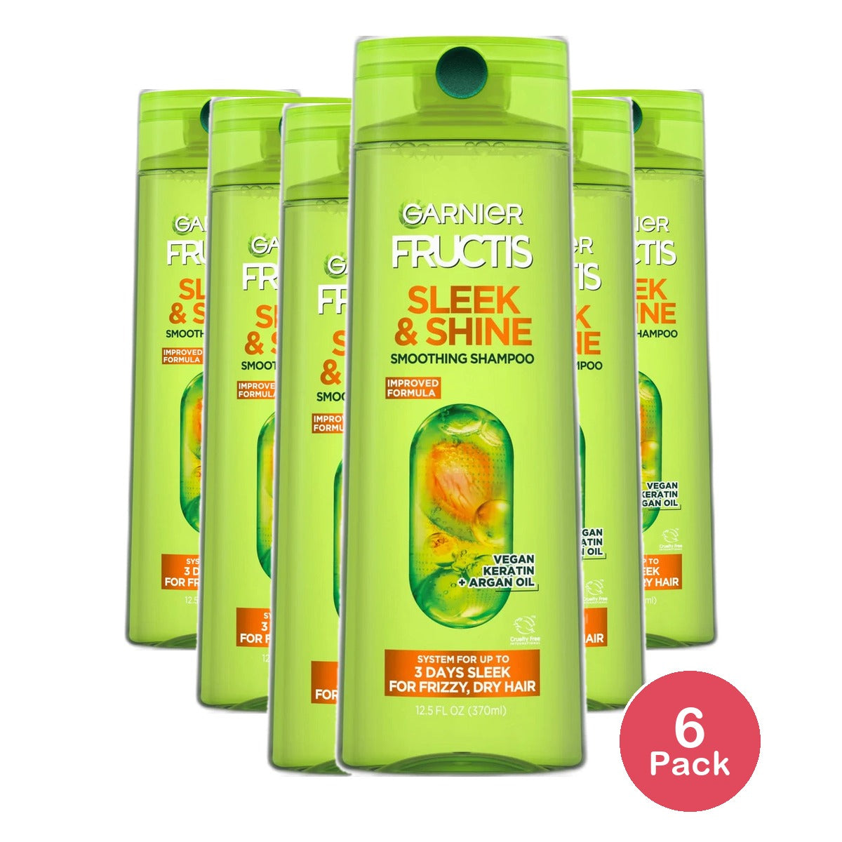 Garnier Fructis Sleek And Shine Fortifying Shampoo 12.5Oz (Pack of 6)