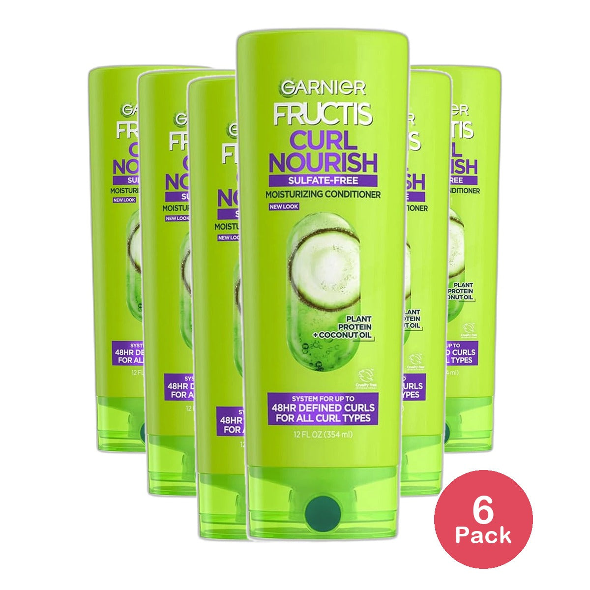 Garnier Fructis Triple Nutrition Curl Hair Nourish Conditioner 12Oz (Pack of 6)