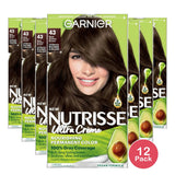 Garnier Nutrisse Permanent Nourishing Color Treatment With Cocoa Bean Dark Golden Brown # 43Kit 8.48oz (Pack of 12)