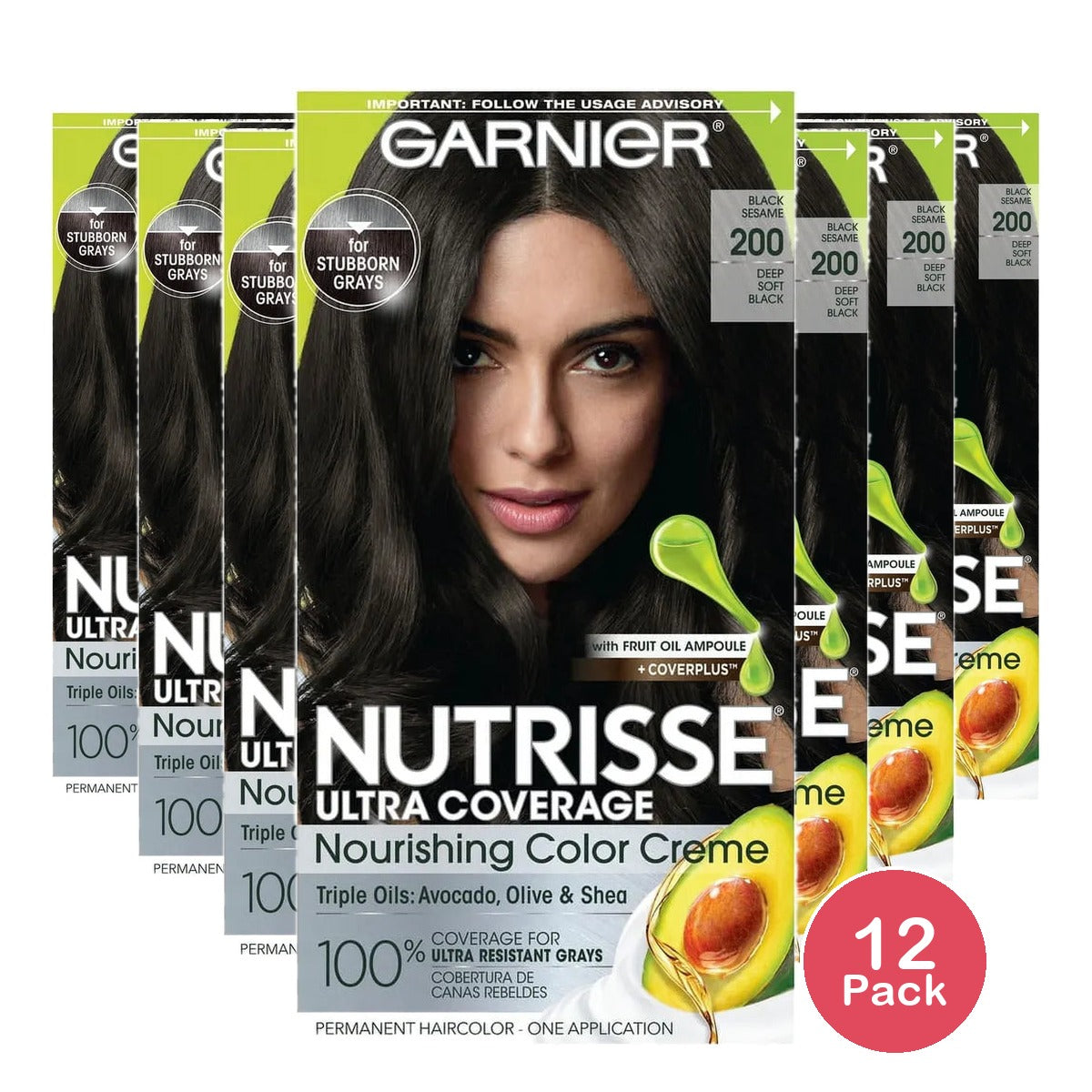 Garnier Nutrisse Ultra Coverage 100% Gray Coverage Permanent Hair Color 8.48oz (Pack of 12)