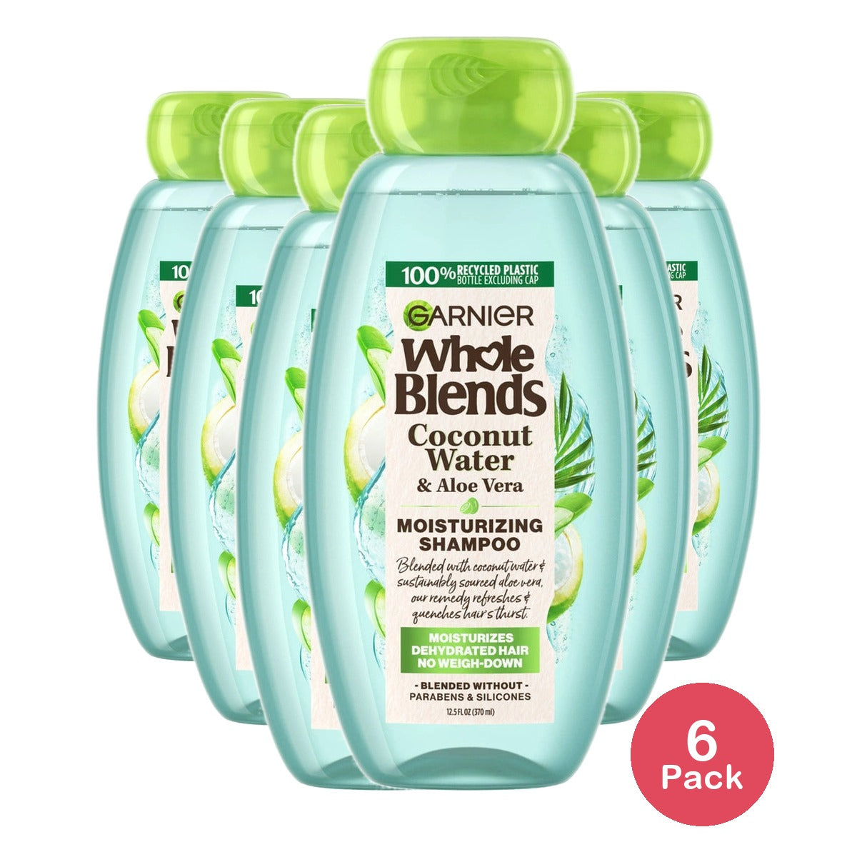 Garnier Whole Blends Refreshing Shampoo with Coconut Water and Aloe Vera 12.5 fl oz(Pack of 6)