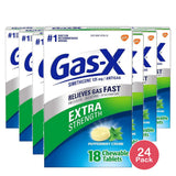 Gas-X Extra Strength Gas Relief Tablets Peppermint 18 Count (Pack of 24)