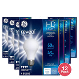 GE Lighting Reveal Clean Light Bulbs 43 Watt Enhanced Spectrum Halogen Bulbs 8.4Oz (Pack of 12)