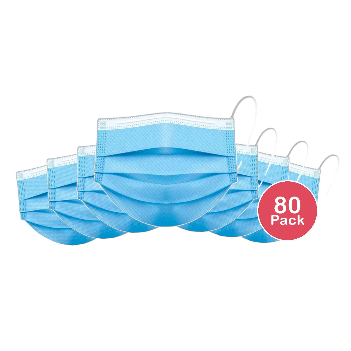 Genius Care 3 Ply Disposable Face Masks 0.1Oz (Pack Of 80)