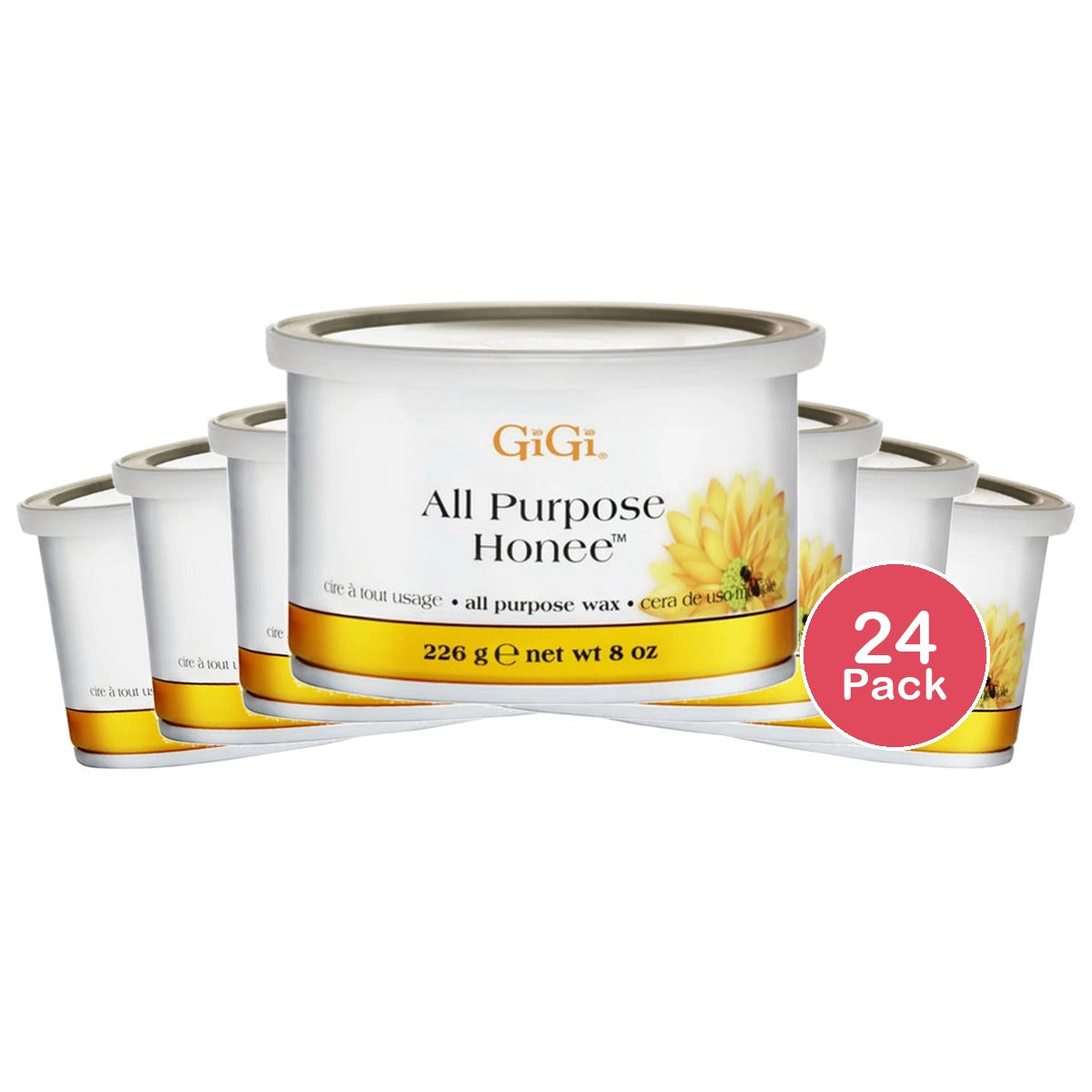 GiGi All Purpose Honee Hair Removal Wax for Face and Body with Beeswax Soft Hai 8 Oz (Pack of 24)