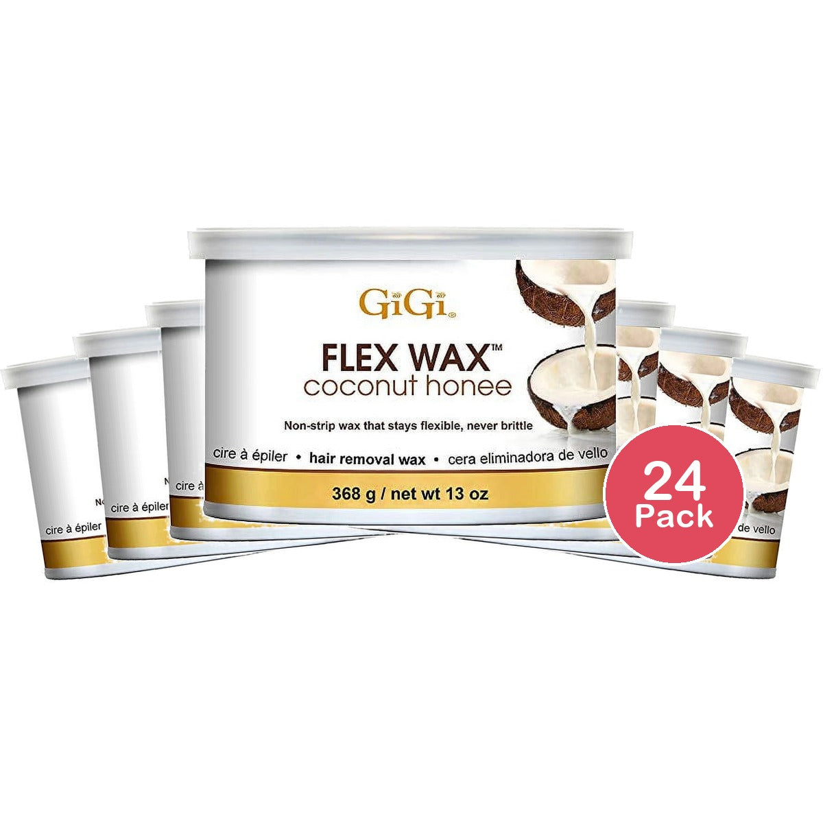 GiGi Flex Wax Coconut Honee Wax - 13 oz (Pack of 24)