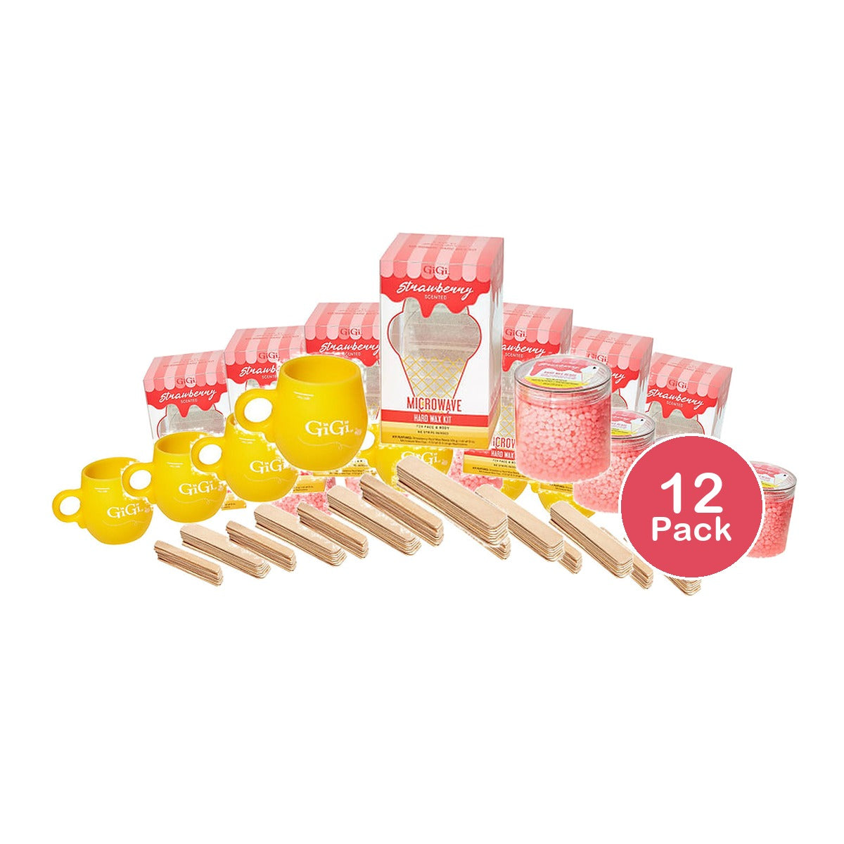 GiGi Microwave Hard Wax Kit Strawberry 8 Oz (Pack of 12)