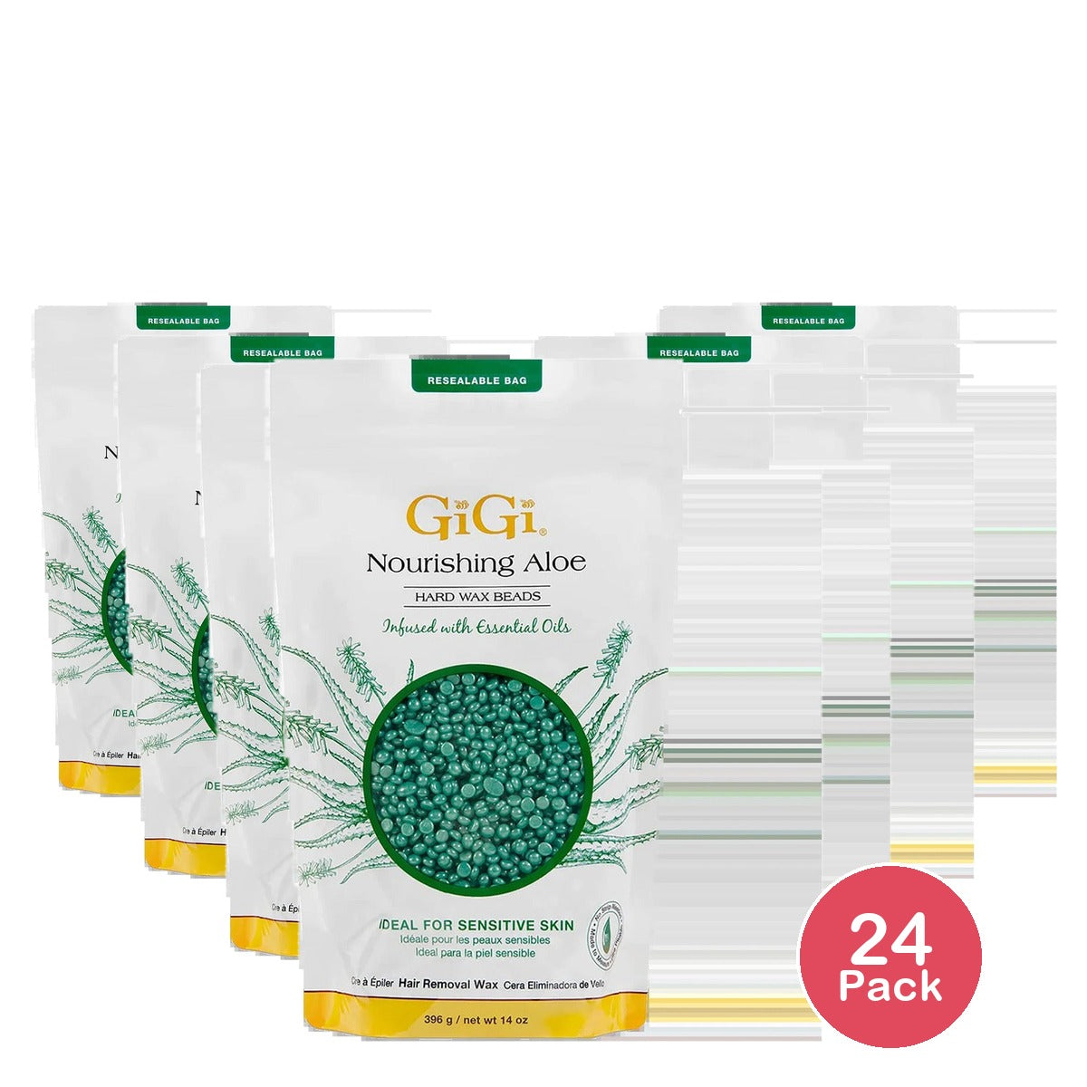 Gigi Nourishing Aloe Hard Wax Beads 14 Oz (Pack of 24)