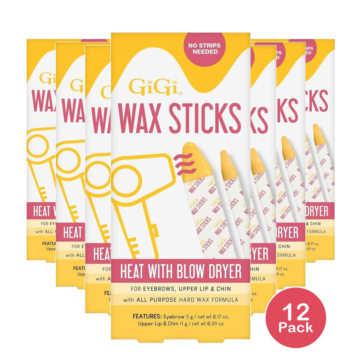 GiGi Wax Sticks Heat with Blow Dryer (Pack of 12)