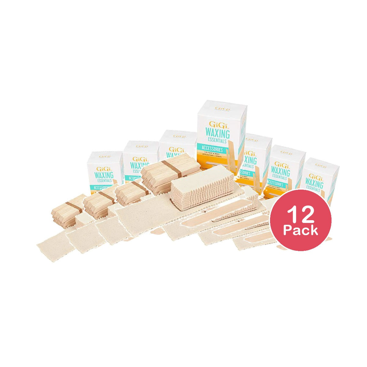 GiGi Waxing Applicators & Strips Kit Set (Pack of 12)