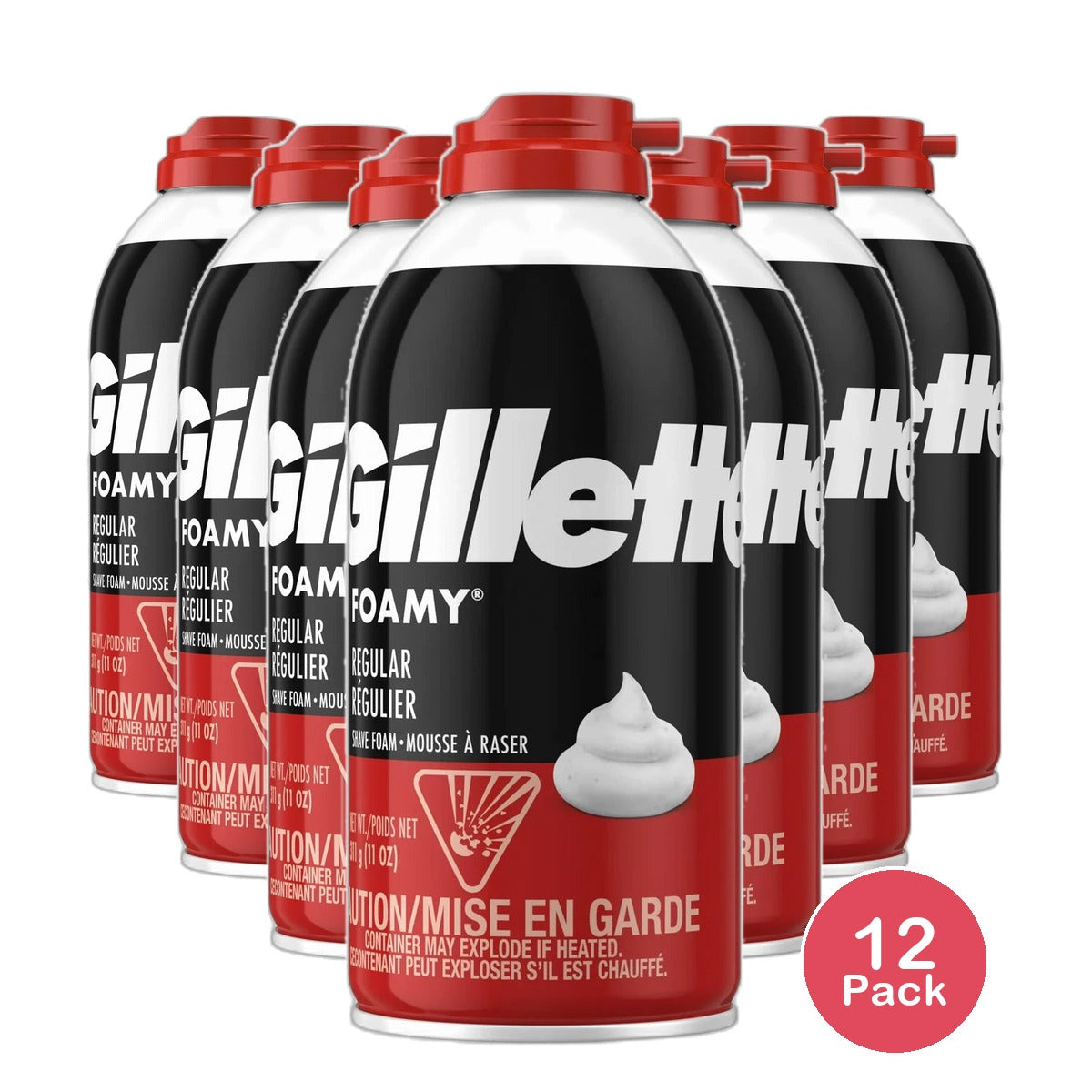Gillette Foamy Shaving Cream Regular11Oz (Pack of 12)