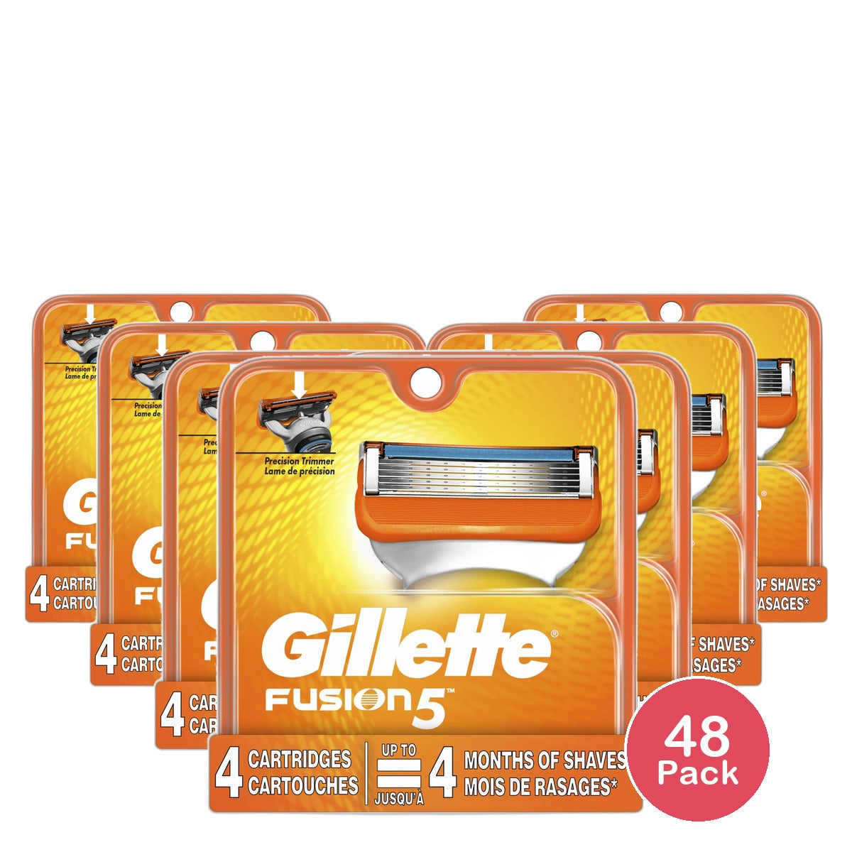 Gillette Fusion Catridges For The Power Razor4 Each 5 in 1 Power Blades 0.6Oz (Pack of 48)