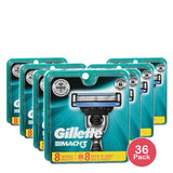 Gillette Mach3 Razor Blade Refill Manual Razor Men 8 count (Pack of 36)