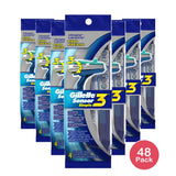 Gillette Sensor 3 Simple Disposable Razors 0.64Oz (Pack of 48)