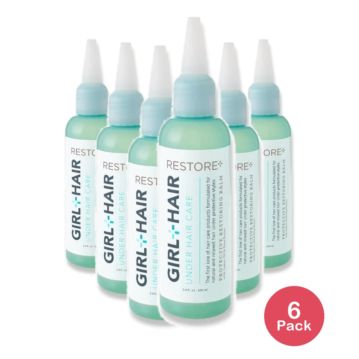 Girl+Hair RESTORE+ UNDER HAIR CARE Protective restoring Balm - 3.4 Fl. Oz (Pack of 6)