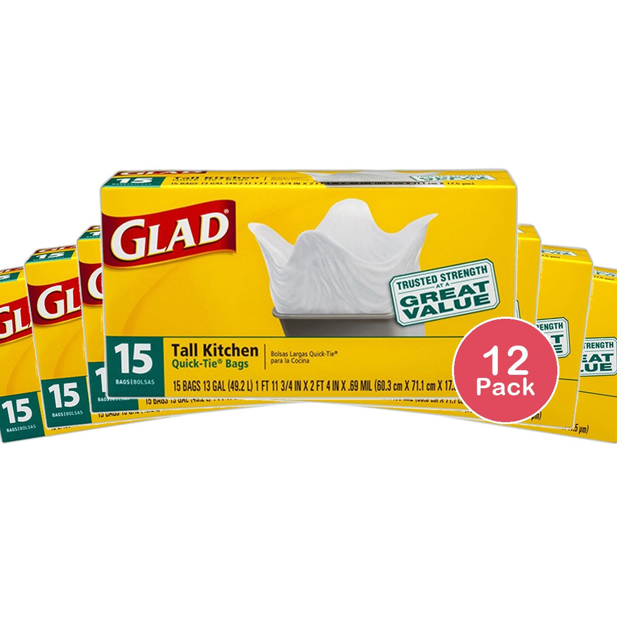 Glad Tall Kitchen Bag  8.25Oz(Pack of 12)