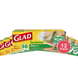 Glad Zipper Food Storage Sandwich Bags 11.2oz (Pack of 12)
