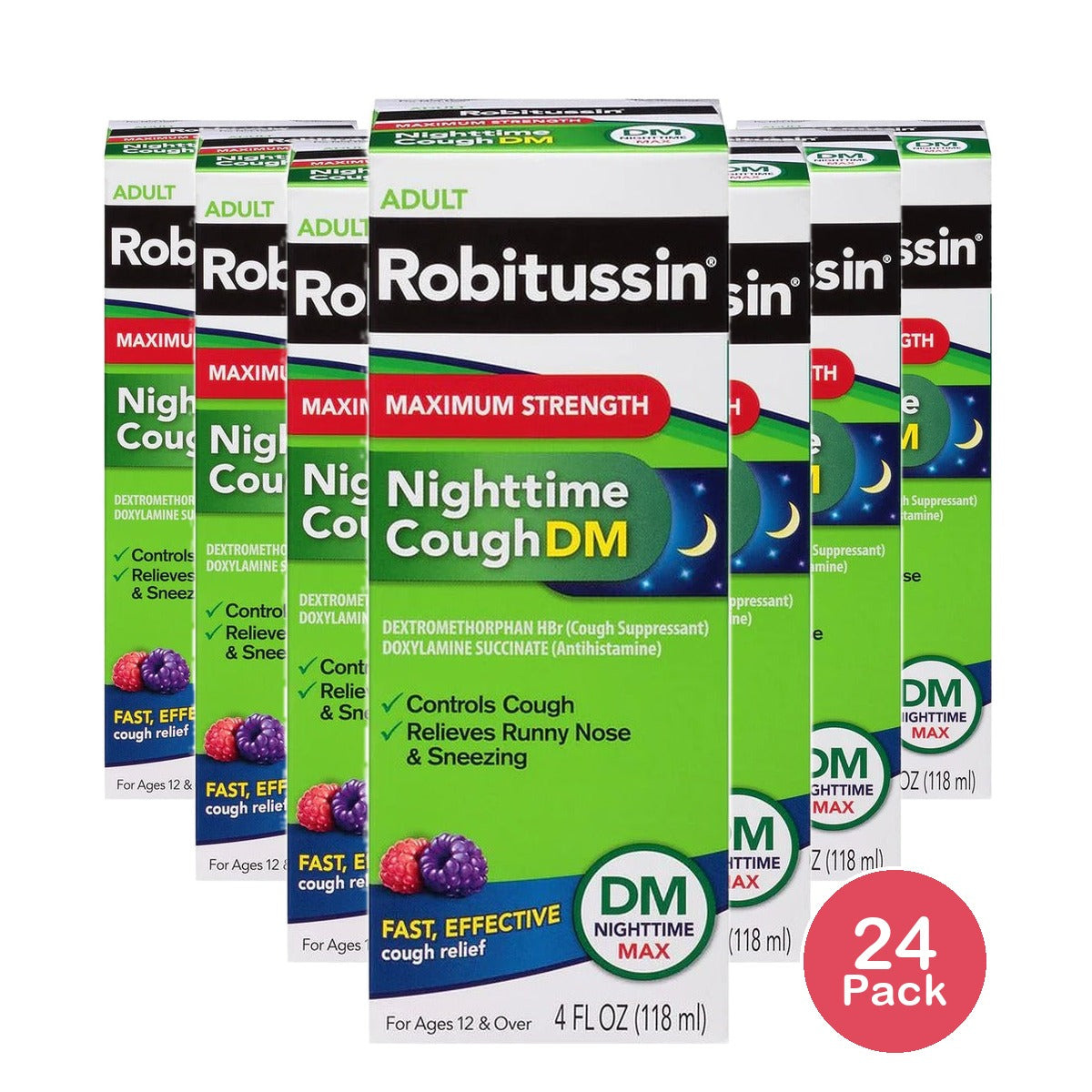GlaxoSmithKline Robitussin Maximum Strength Nighttime Cough DM 4 Fl Oz (Pack of