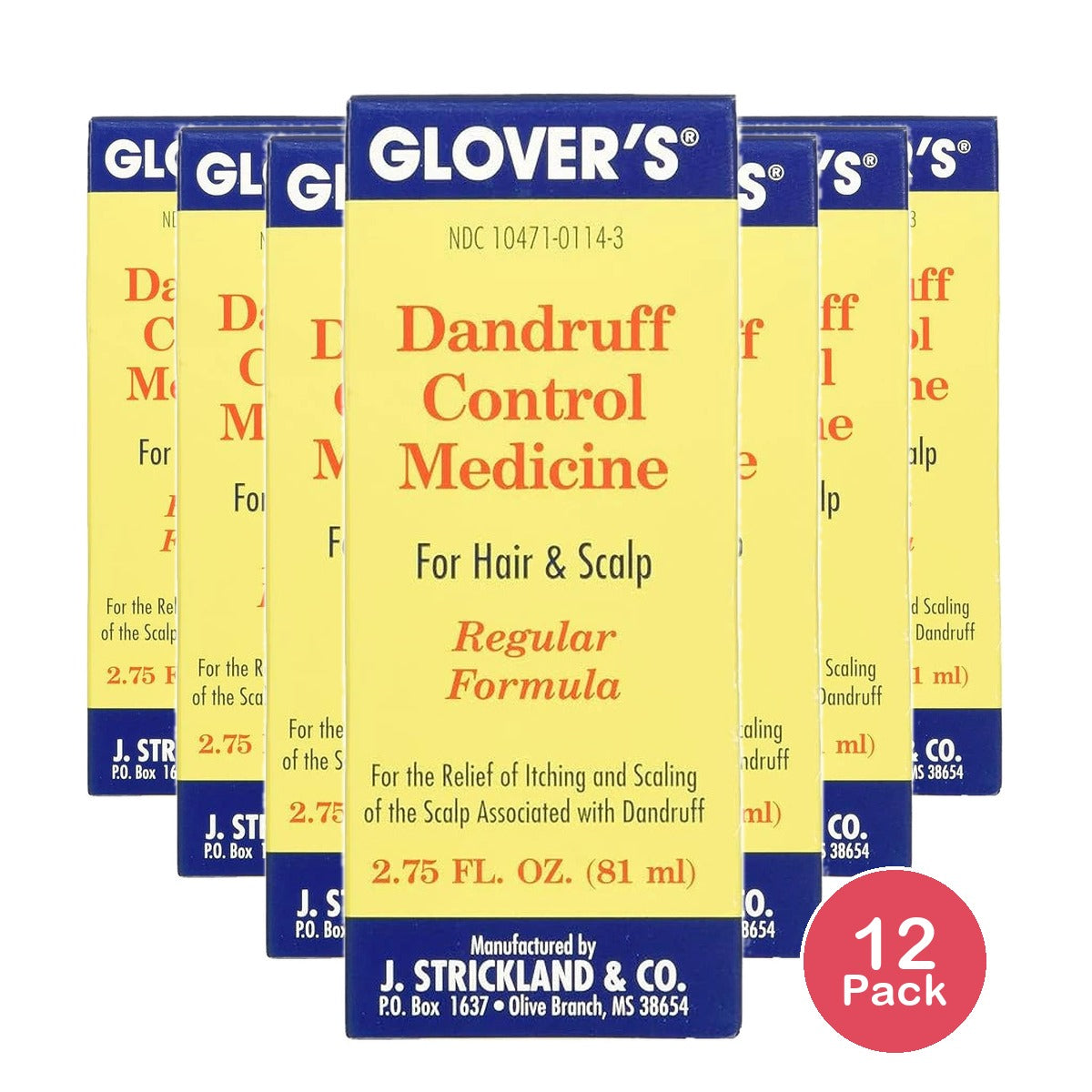 Glover's Scorebooks Medicine Regular Formula Scalp Treatment for Dandruff Relief 2.75. Oz (Pack of 12)