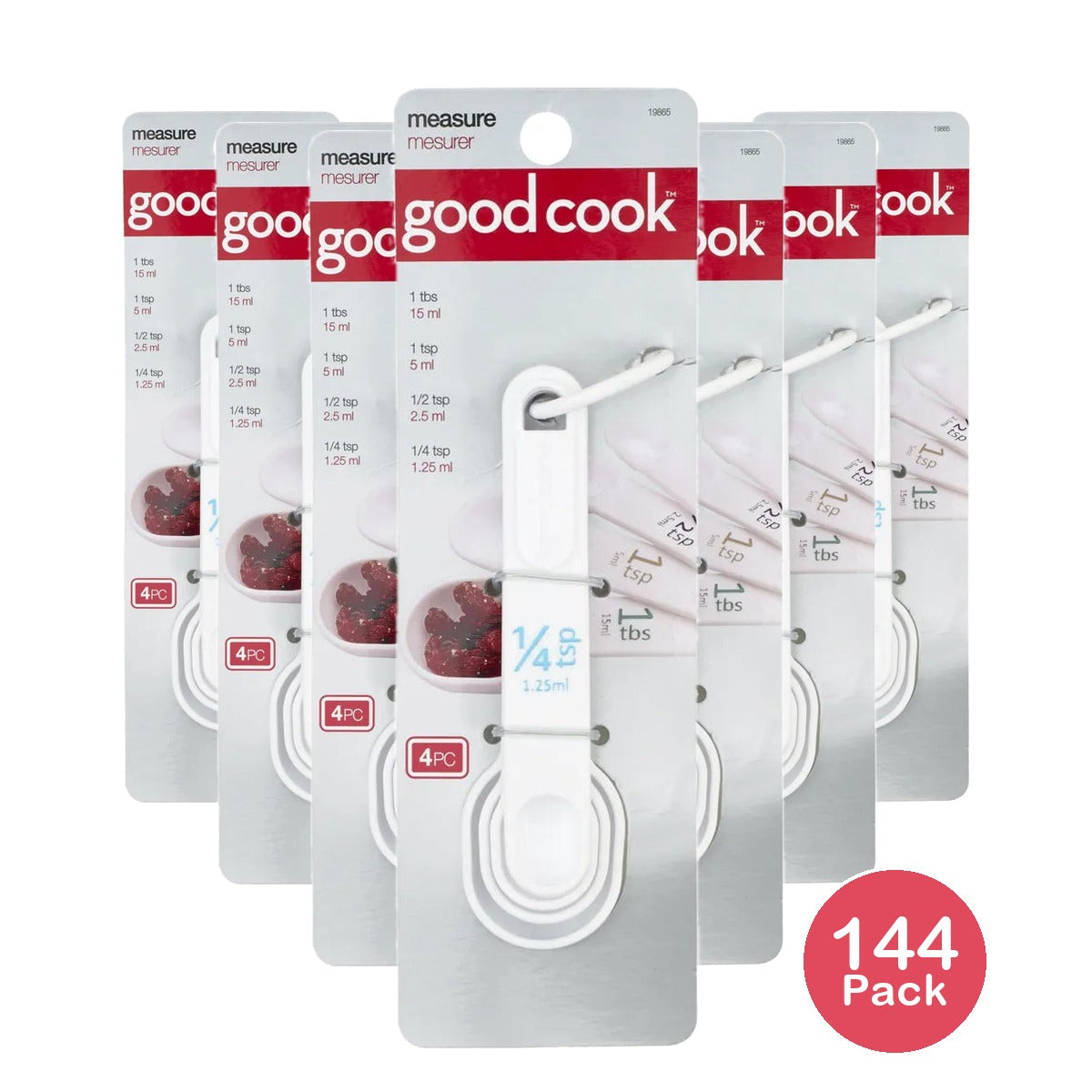 Good Cook Classic Set of 4 Plastic Measuring Spoons 6.4oz (Pack of 144)