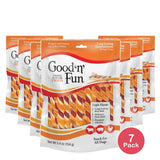 Good n Fun Triple Flavor Twists Rawhide Chews for All Dogst (Pack of 7)
