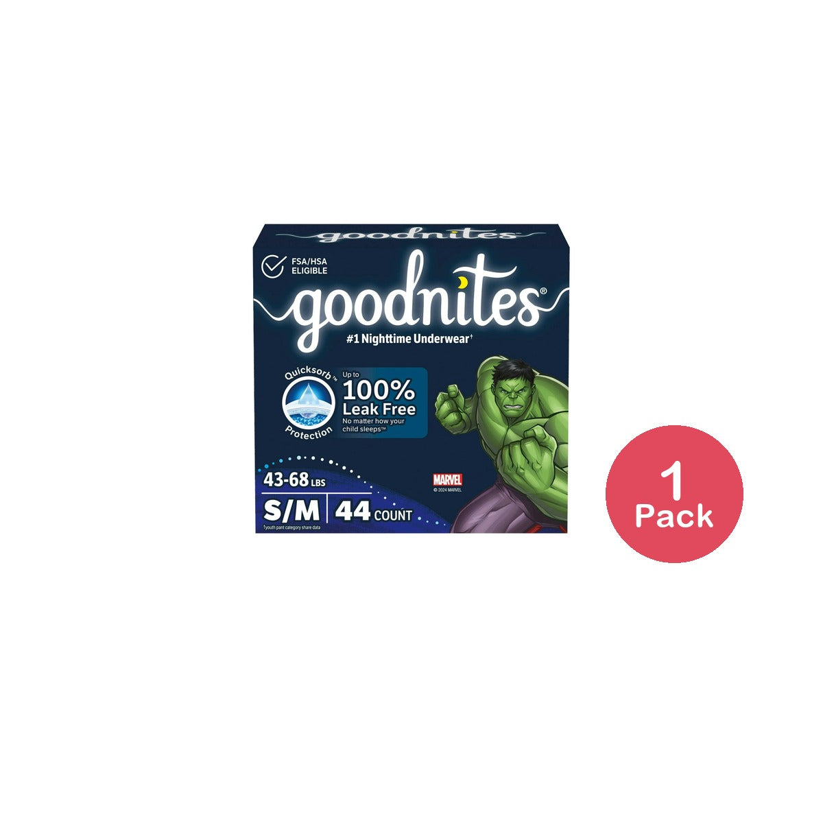 Goodnites Boys' Nighttime Underwear - S/M (Pack of 1)