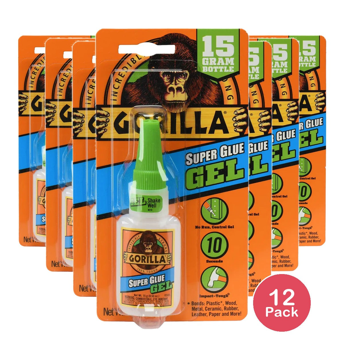 Gorilla Super Glue Gel 0.53 Oz (Pack Of 6)