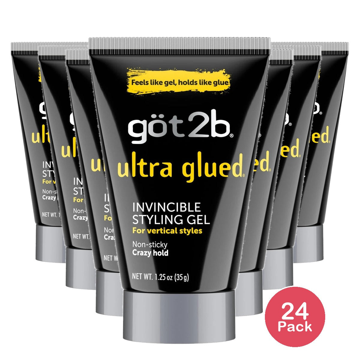 Got2b Ultra Glued Invincible Styling Hair Gel Trial & Travel Size (Pack of 24) 1.25 Oz