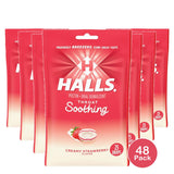 Halls Throat Soothing (Formerly Breezers) Creamy Strawberry Throat - 25 Ct (Pack of 48)