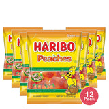 Haribo Gummi Candy Peaches 5Oz (Pack of 12)