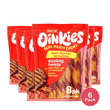 Hartz Oinkies Smoked Pig Skin Bacon Flavored Wrap Dog Treat Chews 8 Ea 8.75 Oz (Pack of 6)