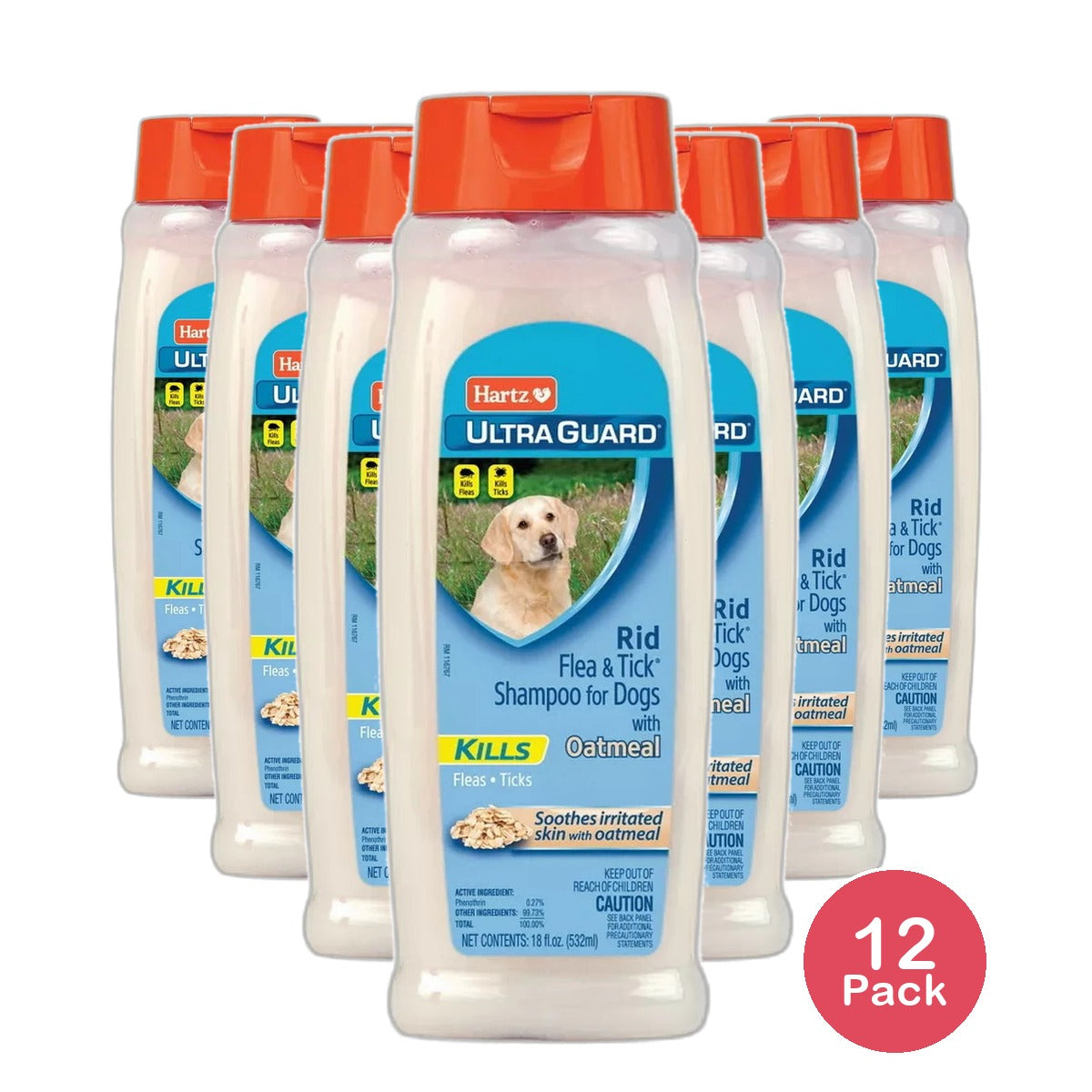 Hartz Ultra Guard Rid Flea and Tick Oatmeal Dog Shampoo 18Oz (Pack of 12)