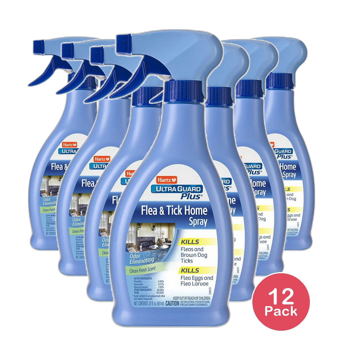 Hartz UltraGuard Plus Flea & Tick Home Spray Clean Fresh Scent 22Oz (Pack of 12)