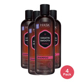 Hask Keratin Protein Smoothing Shampoo & Conditioner 12oz (Pack of 4)