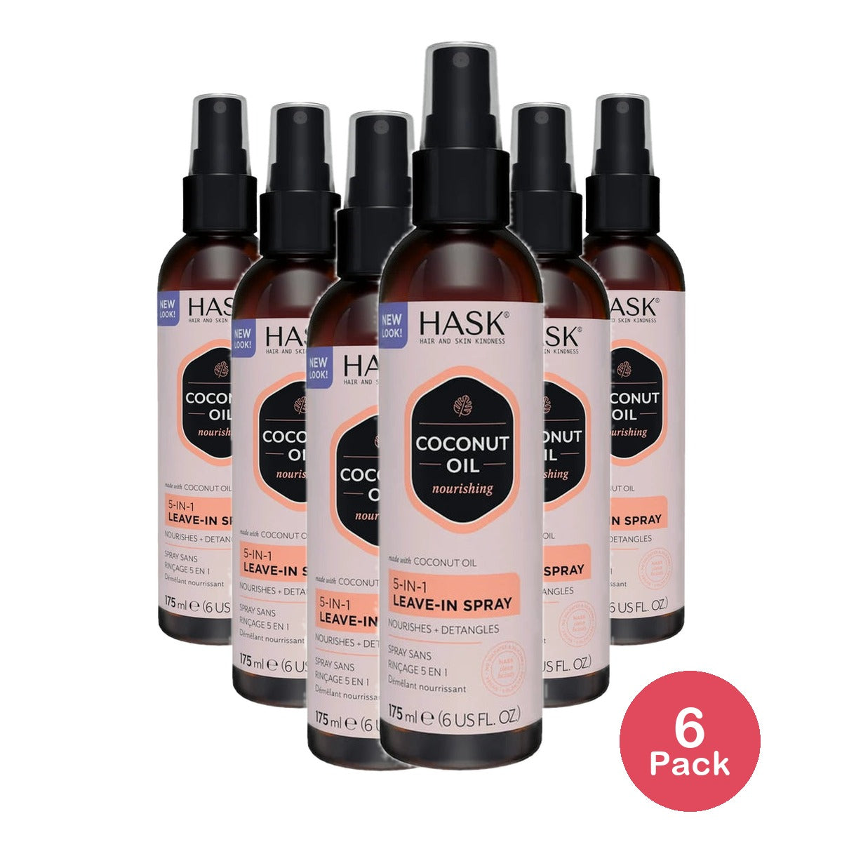 Hask Monoi Coconut Oil 5-in-1 Leave-In-Spray 6 Oz - (Pack of 6)
