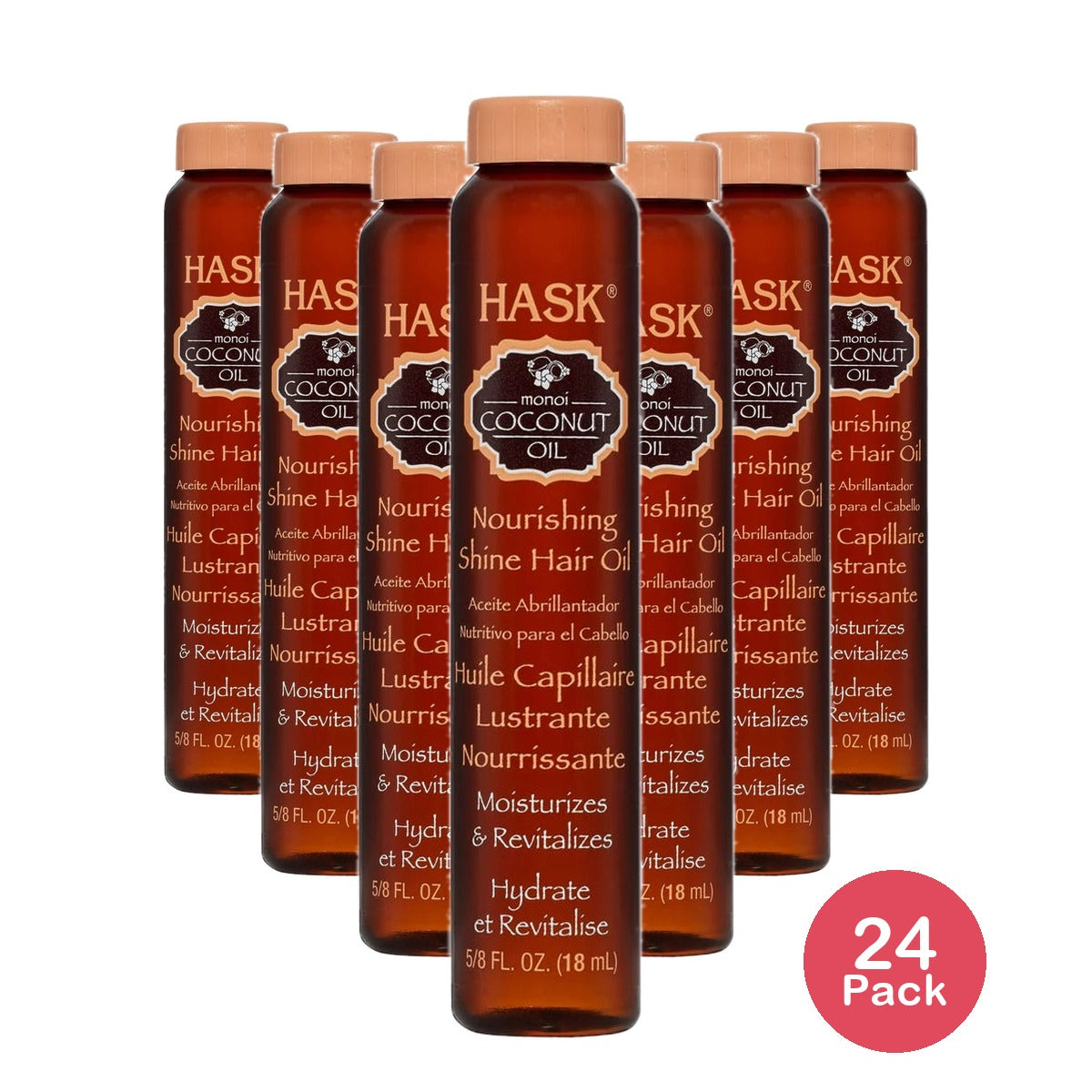 Hask Monoi Coconut Oil Nourishing Shine Oil Vial 8 Oz (Pack of 24)