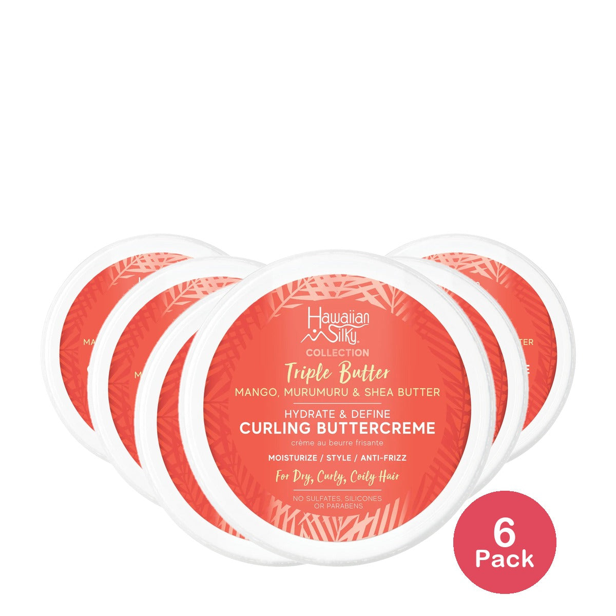 Hawaiian Silky - Triple Butter Hydrate Define Curling Butter Creme 16 Oz (Pack of 6)