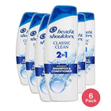 Head and Shoulders Classic Clean 2 in 1 Dandruff Shampoo and Conditioner 12.5Oz (Pack of 6)