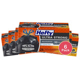Hefty Ultra Strong Multipurpose Unscented Trash Bags 30 Gallon 232.16oz (Pack of 6)