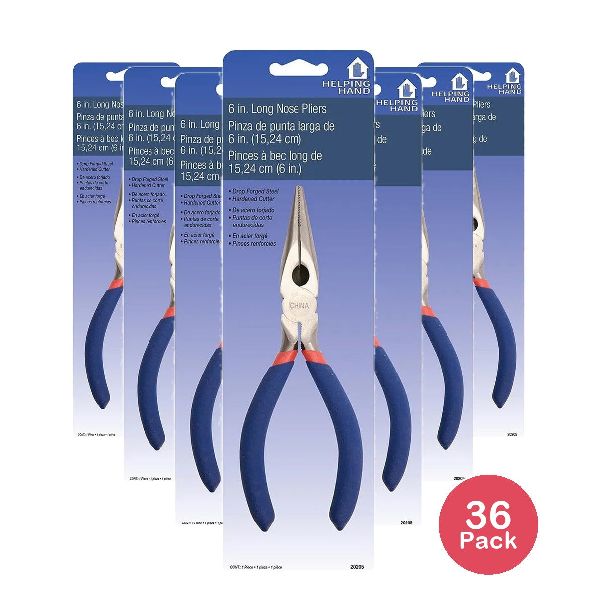 Helping Hand 6 Inch Long Nose Pliers 4.8oz (Pack of 36)