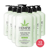 Hempz Exotic Green Tea and Asian Pear Herbal Body Moisturizer 17Oz (Pack of 12)