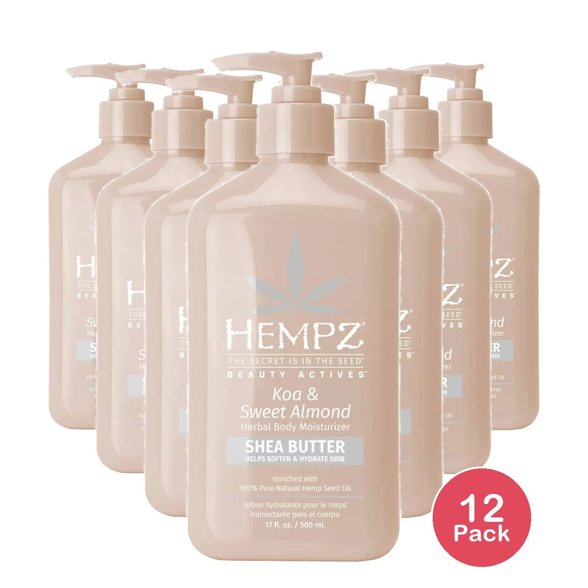 Hempz Koa & Sweet Almond Smoothing Herbal Body Moisturizer from Purebeau 17 fl oz (Pack of 12)