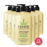 Hempz Sweet Pineapple and Honey Melon Herbal Body Moisturizer 17Oz (Pack of 12)
