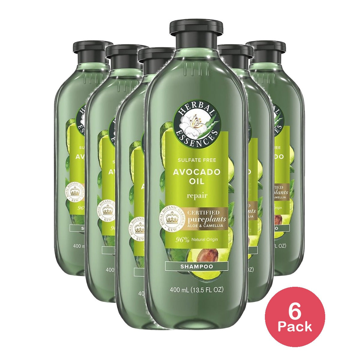 Herbal Essences Avocado Oil Sulfate Free Shampoo 13.5 Oz (Pack of 6)